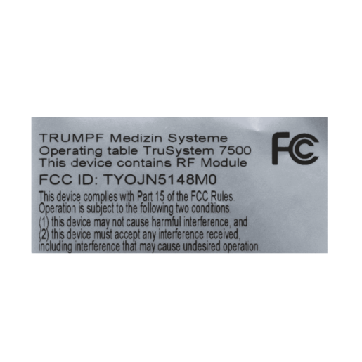 TS7500 Label, Fcc TS7500 Label, Fcc